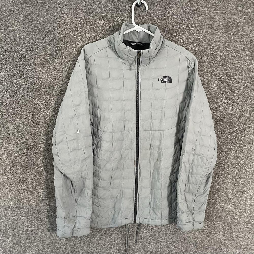 The North Face Jacket Mens Large Gray ThermoBall Puffer Insulated Zip READ